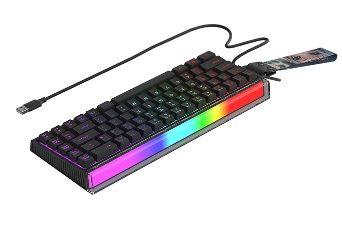 New Launch &ndash; Compact 60% RGB Wired Membrane Keyboard with RGB Display Box, Ideal Entry-Level Gaming Peripheral