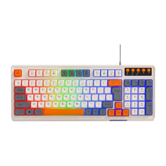 Selainda 98-Key Wired Rainbow Backlit Gaming Keyboard 7B82