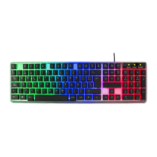 Selainda 104-Key Rainbow Backlit Wired Gaming Keyboard 7077