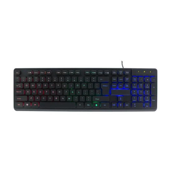 Selainda 104-Key Wired Rainbow Backlit Gaming Keyboard 7277