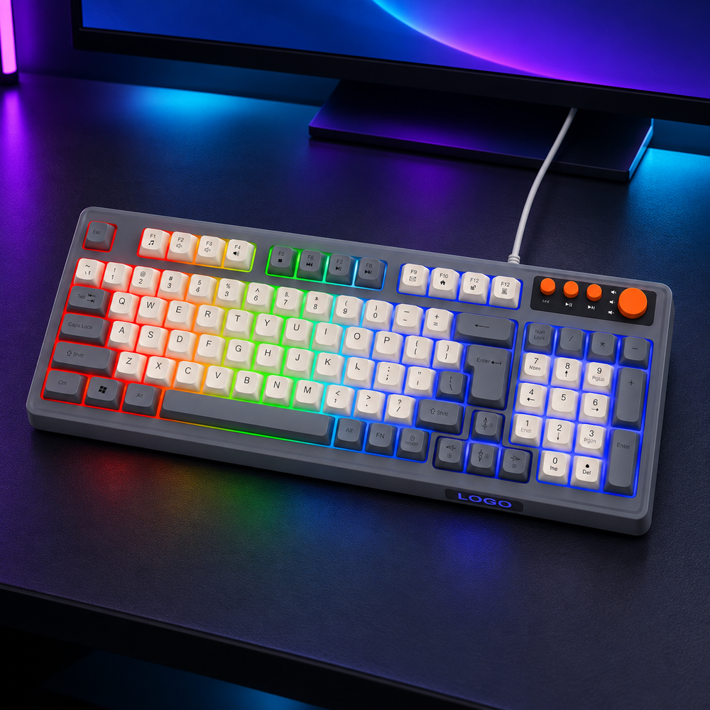 Selainda 98-Key Rainbow Backlit Gaming Keyboard 7B81