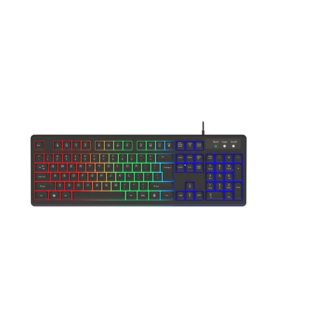 Selainda 104-Key Rainbow Backlit Wired Gaming Keyboard 7B03