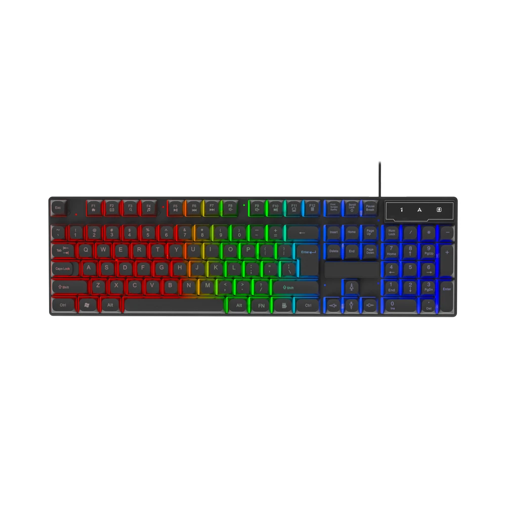 Selainda 104-Key Rainbow Backlit Wired Gaming Keyboard 7B98